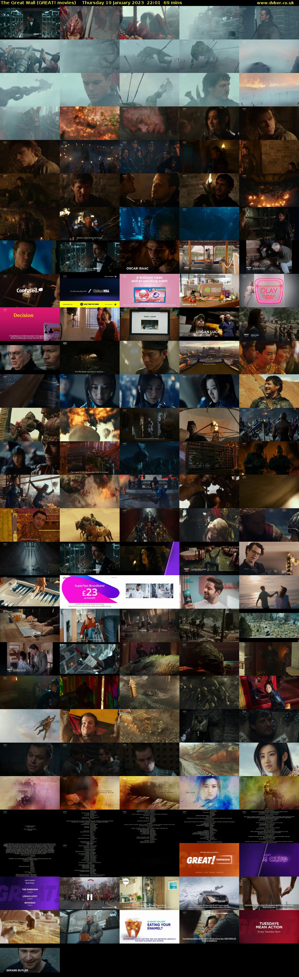 The Great Wall (GREAT! movies) Thursday 19 January 2023 22:01 - 23:10