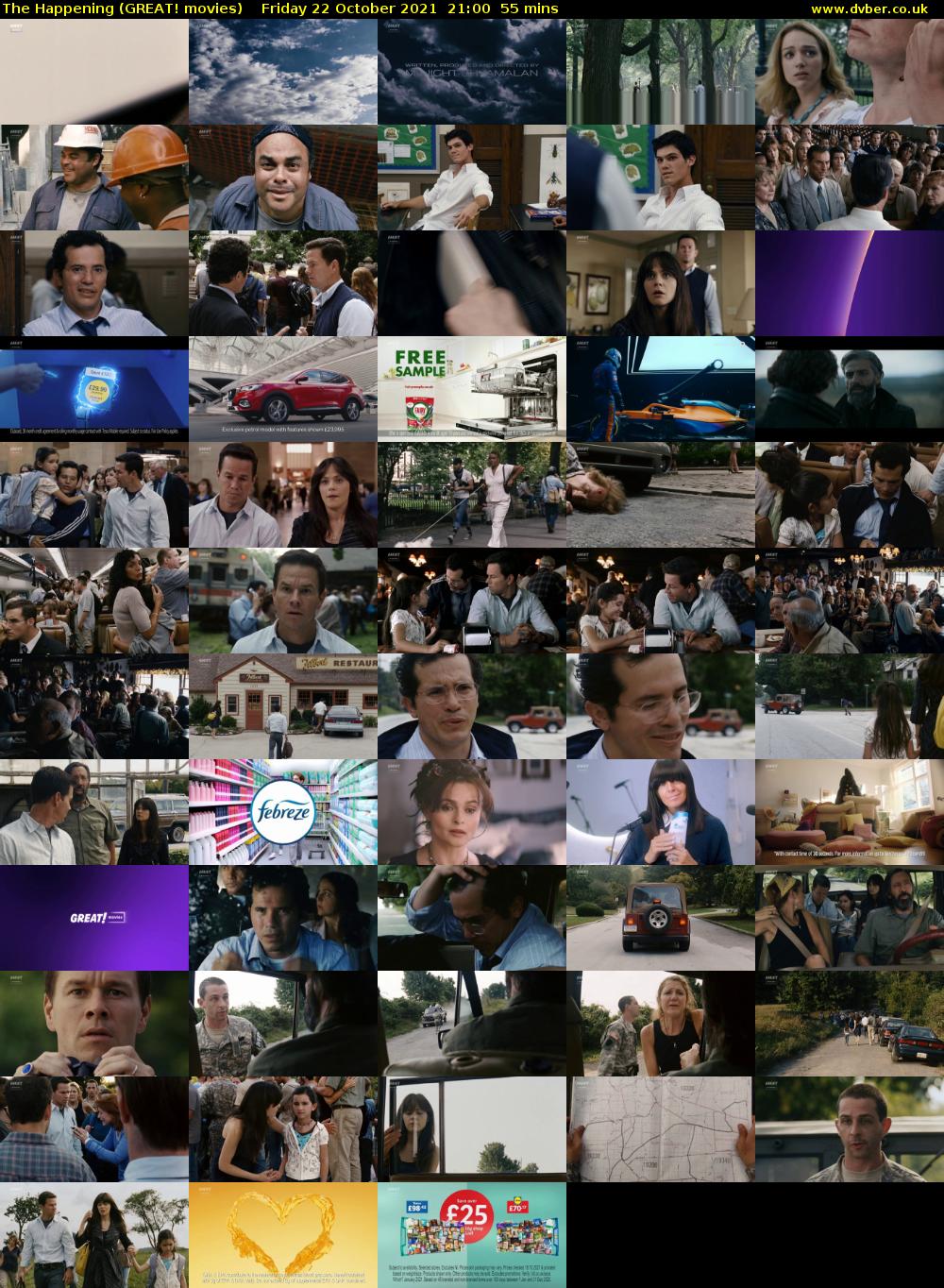The Happening (GREAT! movies) Friday 22 October 2021 21:00 - 21:55