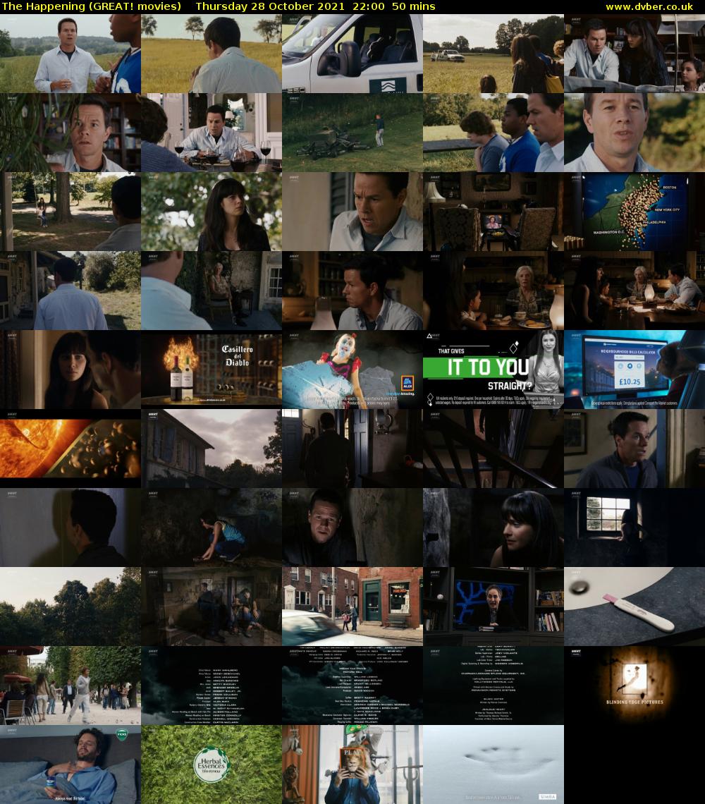 The Happening (GREAT! movies) Thursday 28 October 2021 22:00 - 22:50