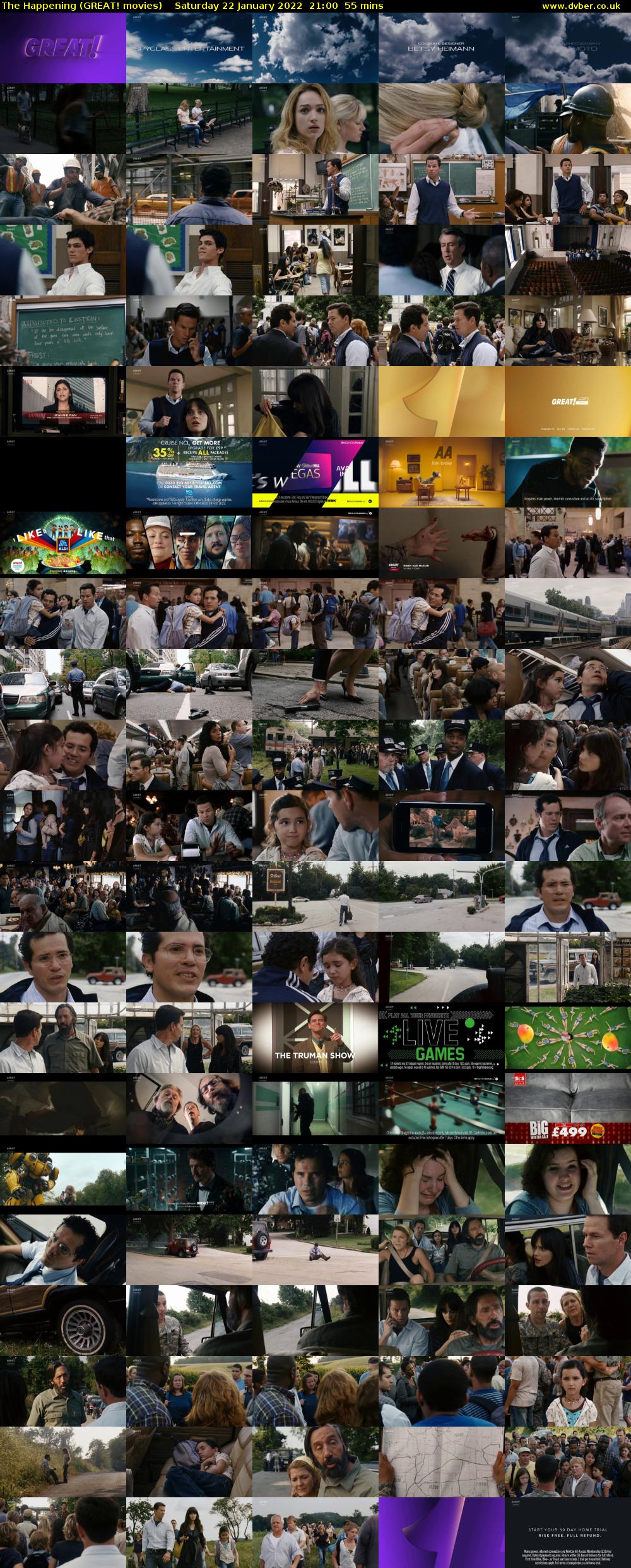 The Happening (GREAT! movies) Saturday 22 January 2022 21:00 - 21:55