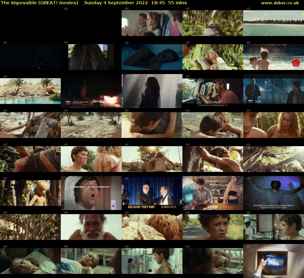 The Impossible (GREAT! movies) Sunday 4 September 2022 18:45 - 19:40