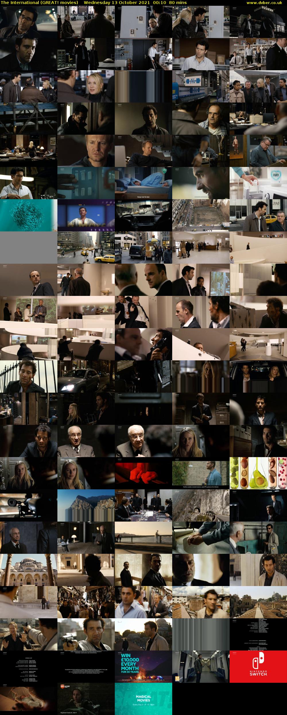 The International (GREAT! movies) Wednesday 13 October 2021 00:10 - 01:30