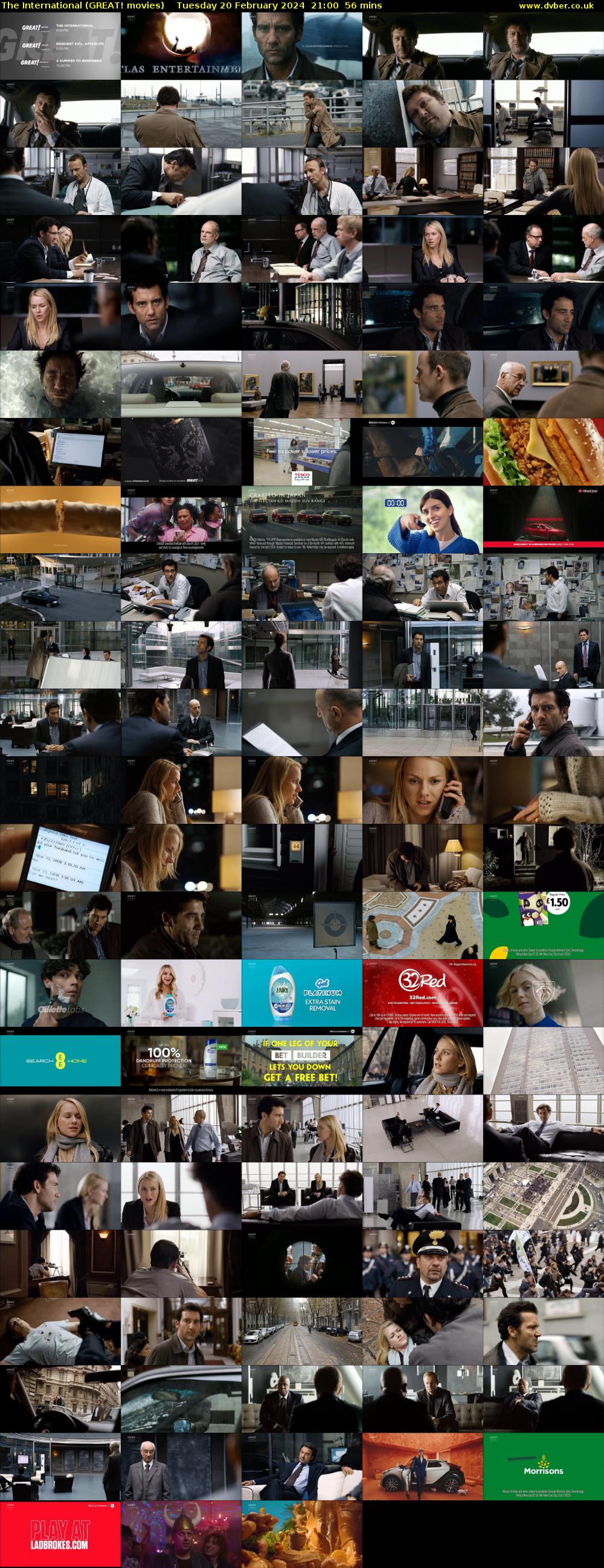 The International (GREAT! movies) Tuesday 20 February 2024 21:00 - 21:56