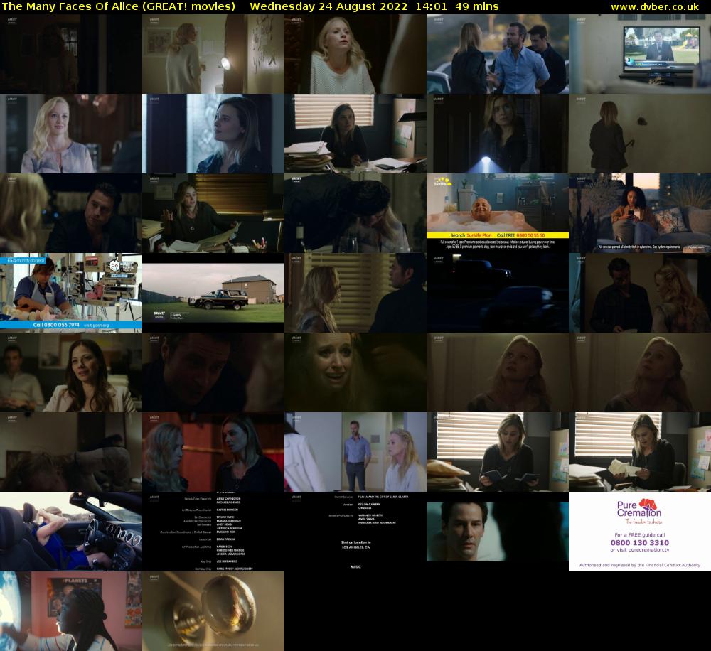 The Many Faces Of Alice (GREAT! movies) Wednesday 24 August 2022 14:01 - 14:50