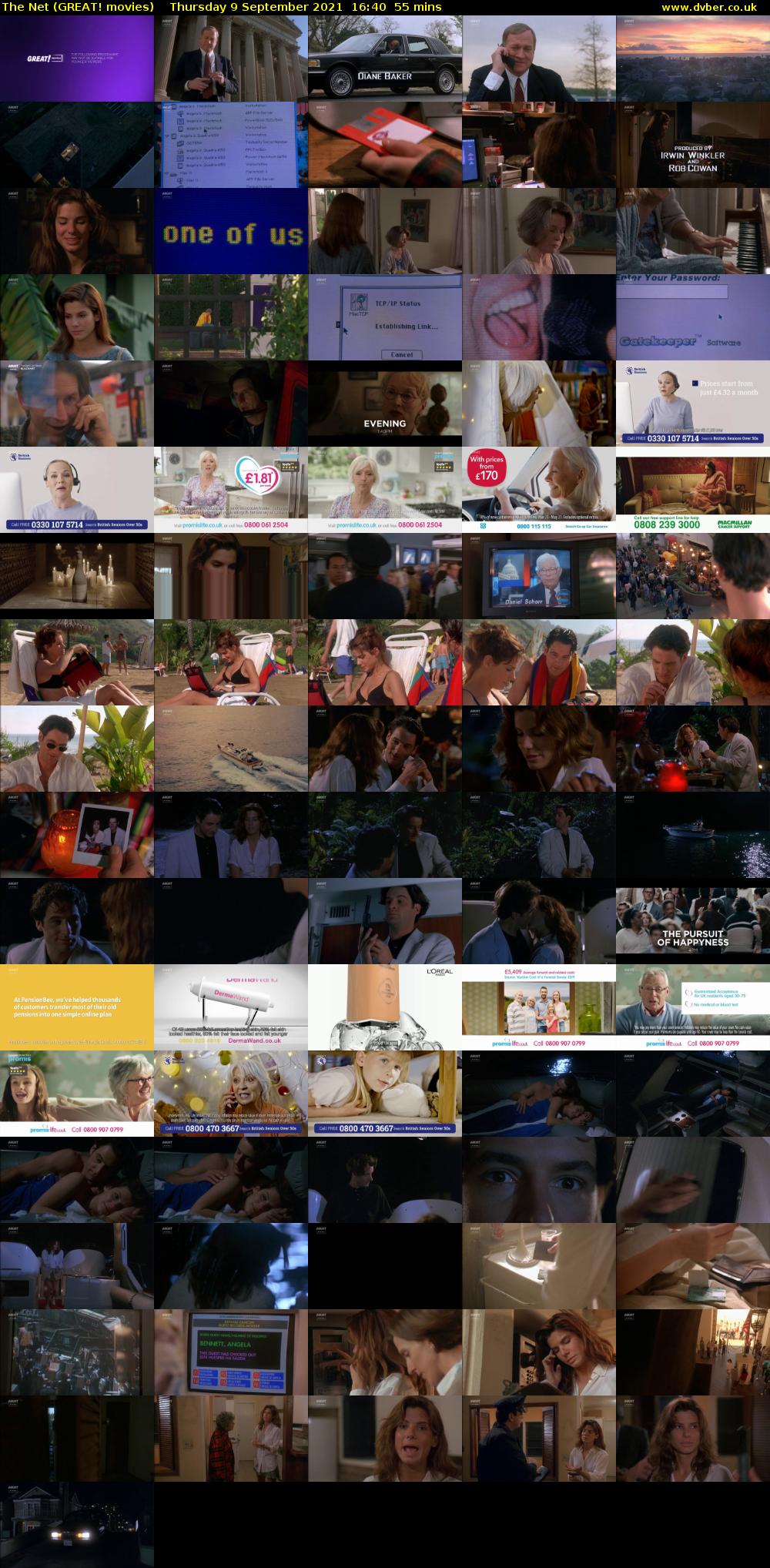 The Net (GREAT! movies) Thursday 9 September 2021 16:40 - 17:35