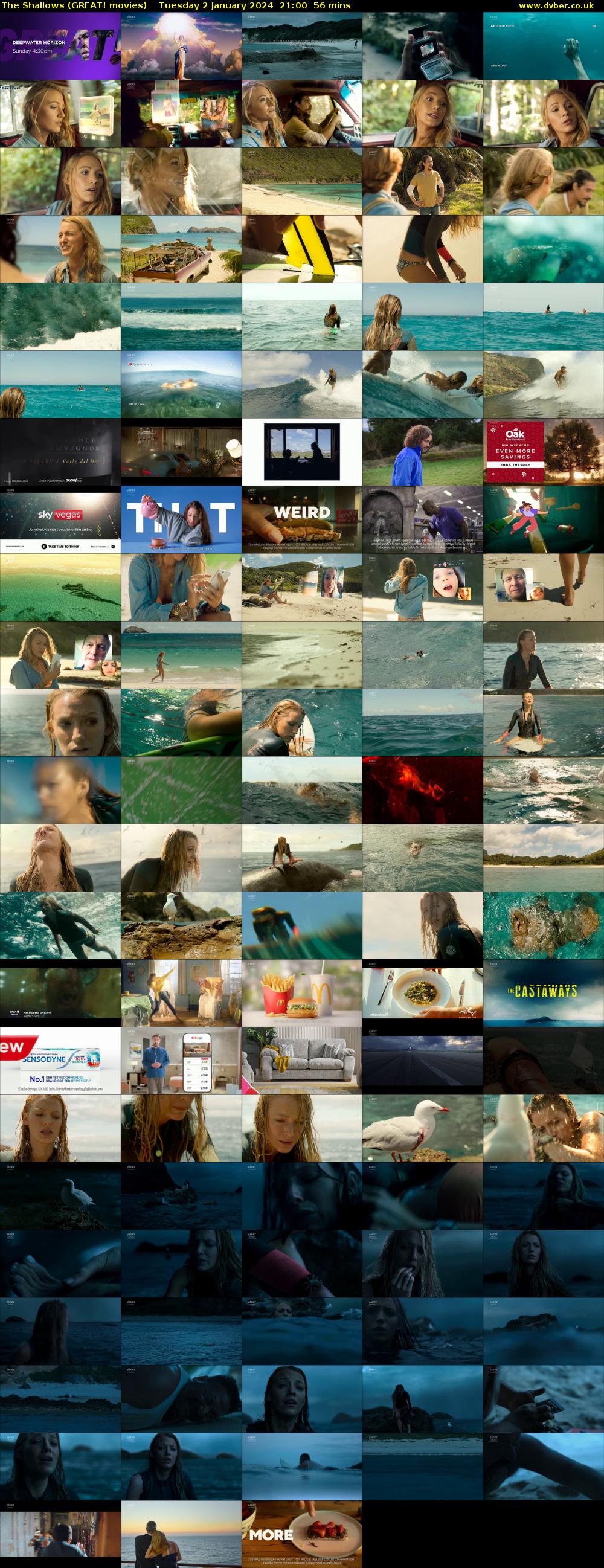 The Shallows (GREAT! movies) Tuesday 2 January 2024 21:00 - 21:56