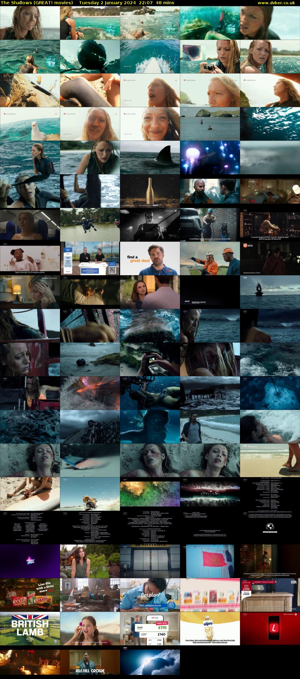 The Shallows (GREAT! movies) Tuesday 2 January 2024 22:07 - 22:55