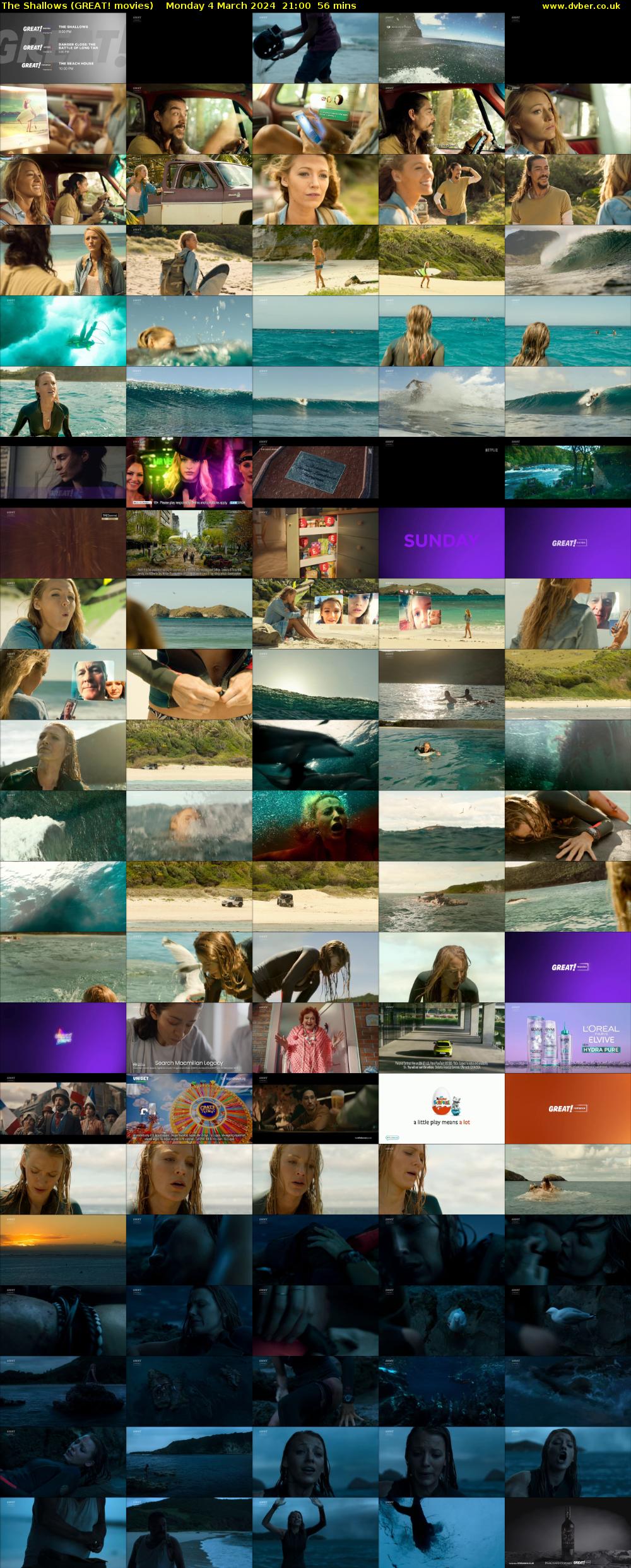 The Shallows (GREAT! movies) Monday 4 March 2024 21:00 - 21:56