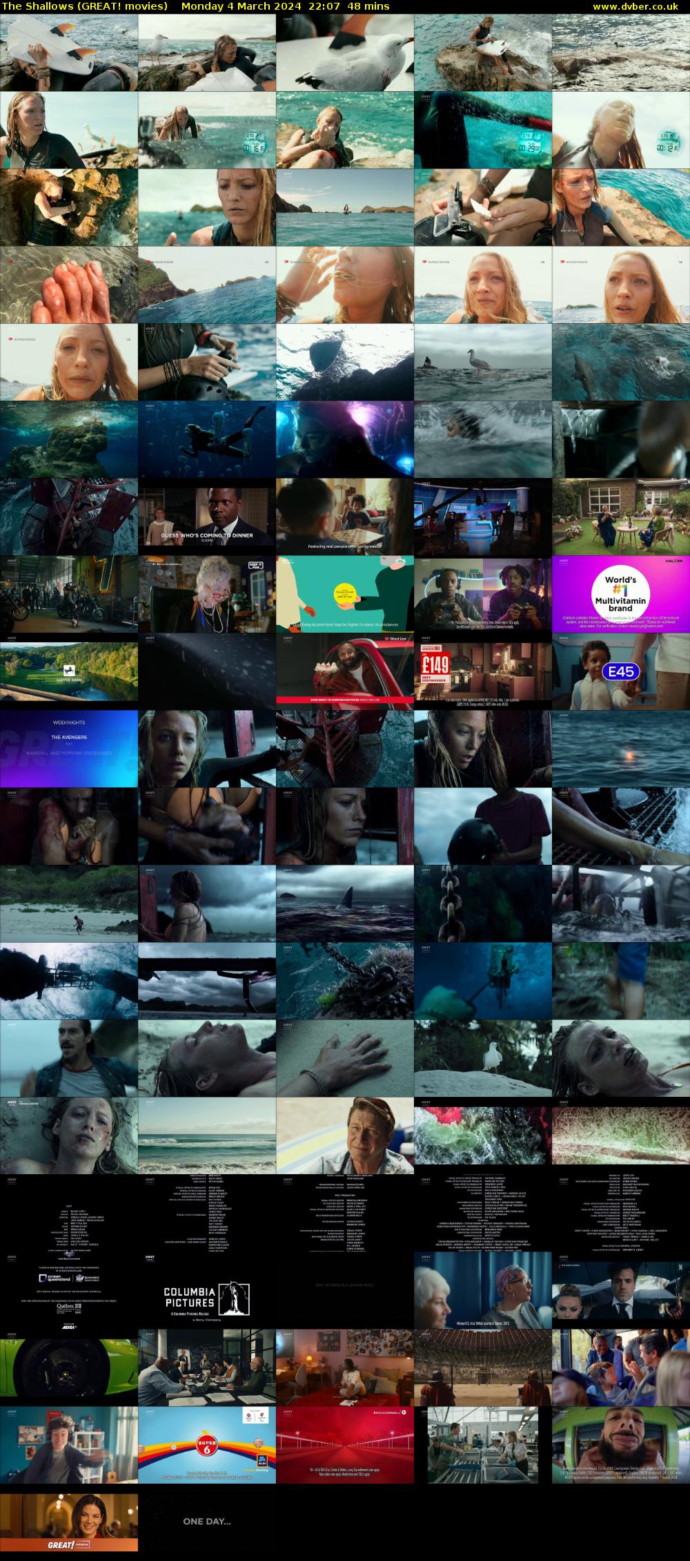 The Shallows (GREAT! movies) Monday 4 March 2024 22:07 - 22:55