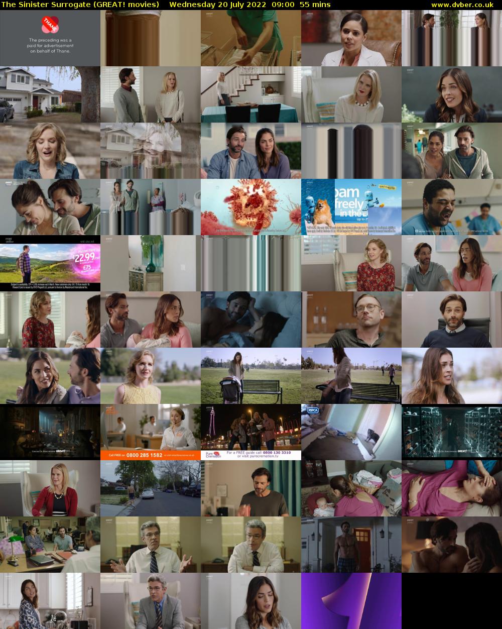The Sinister Surrogate (GREAT! movies) Wednesday 20 July 2022 09:00 - 09:55