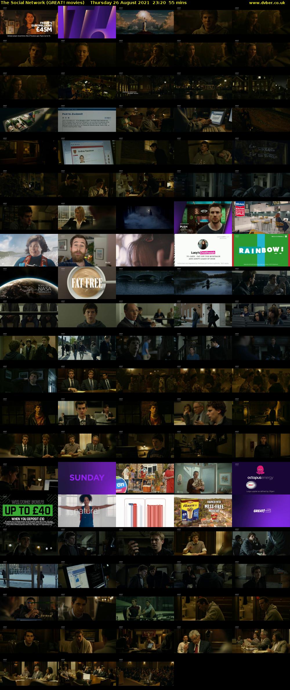 The Social Network (GREAT! movies) Thursday 26 August 2021 23:20 - 00:15