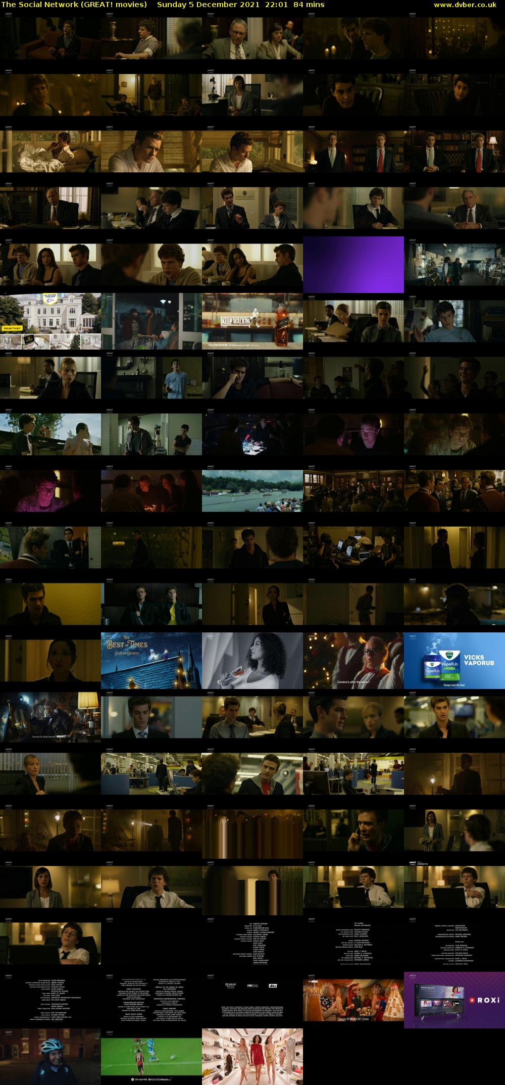 The Social Network (GREAT! movies) Sunday 5 December 2021 22:01 - 23:25