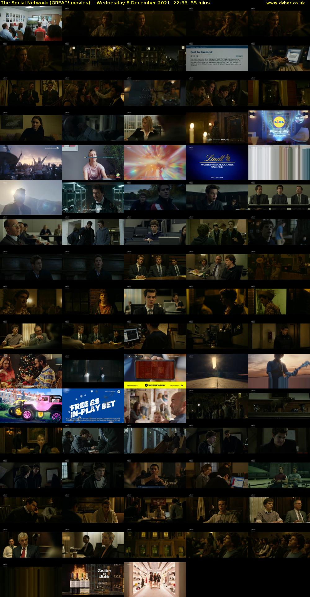 The Social Network (GREAT! movies) Wednesday 8 December 2021 22:55 - 23:50
