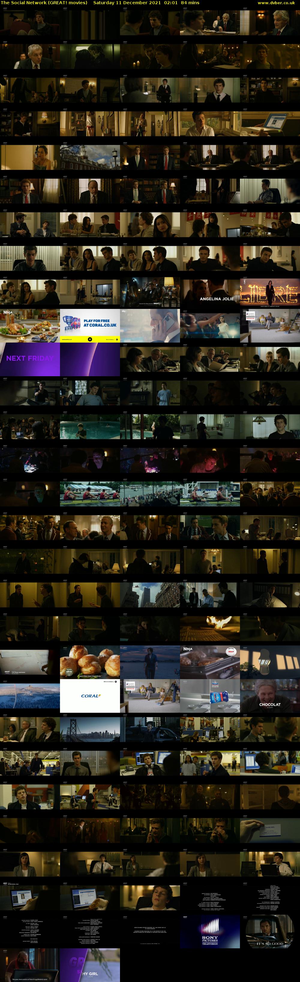 The Social Network (GREAT! movies) Saturday 11 December 2021 02:01 - 03:25