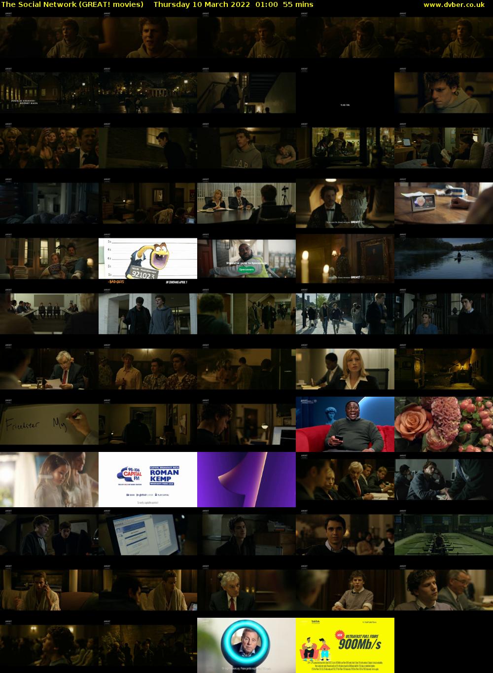 The Social Network (GREAT! movies) Thursday 10 March 2022 01:00 - 01:55