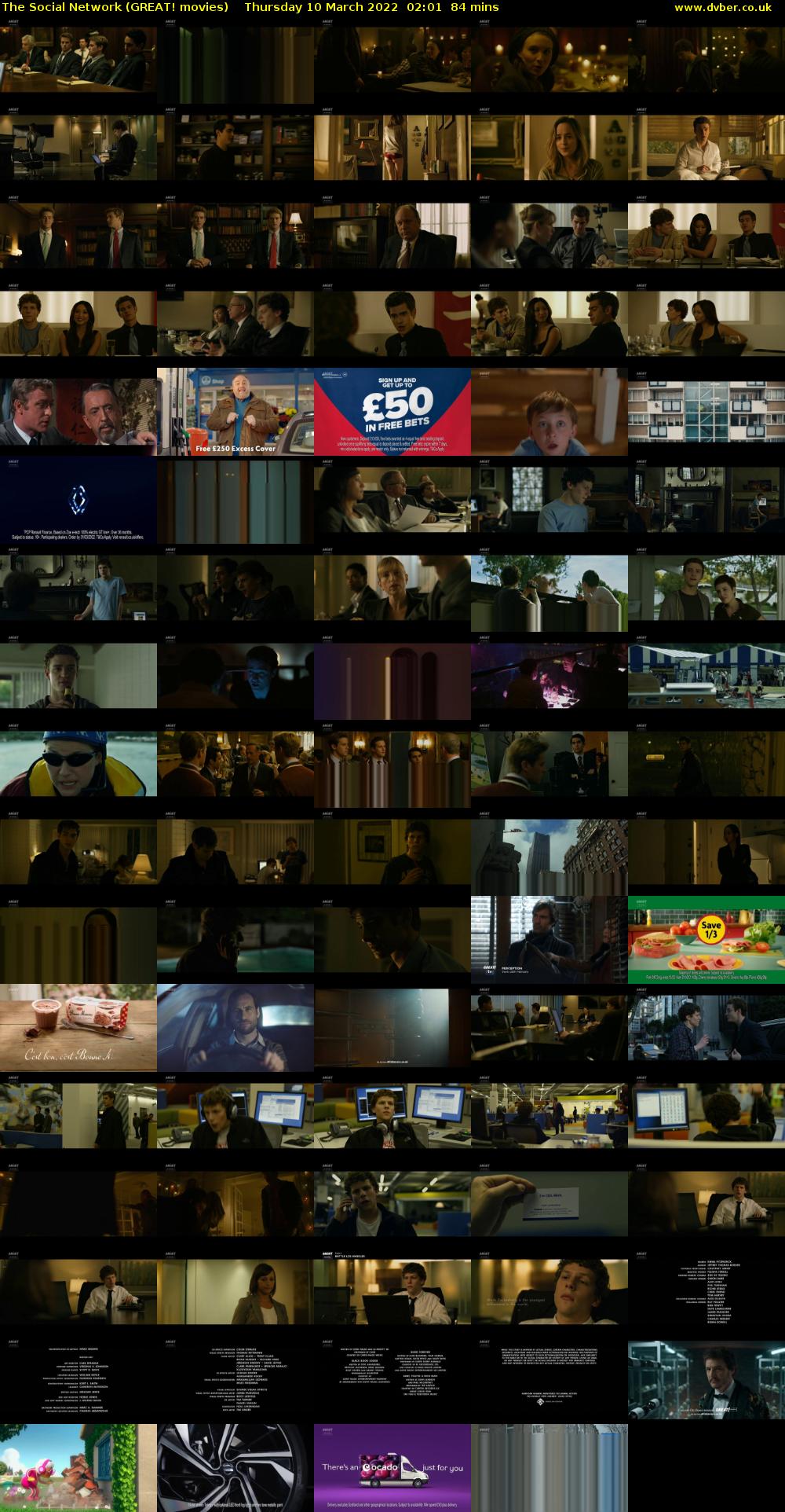 The Social Network (GREAT! movies) Thursday 10 March 2022 02:01 - 03:25