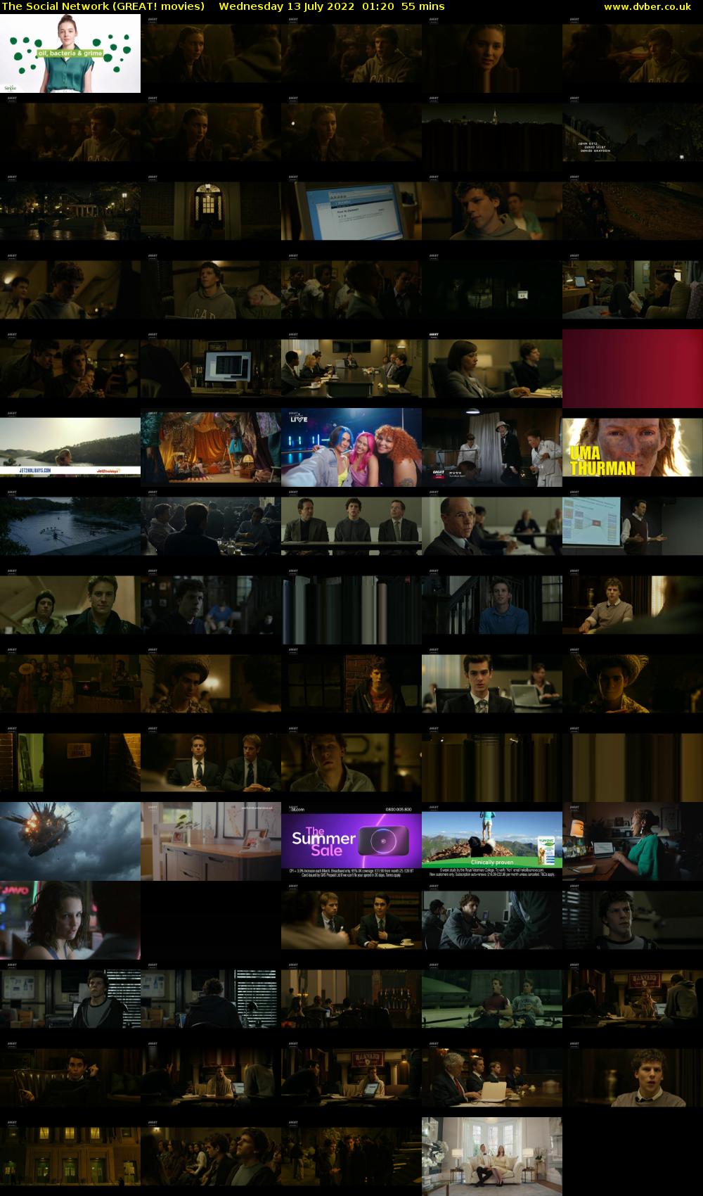 The Social Network (GREAT! movies) Wednesday 13 July 2022 01:20 - 02:15
