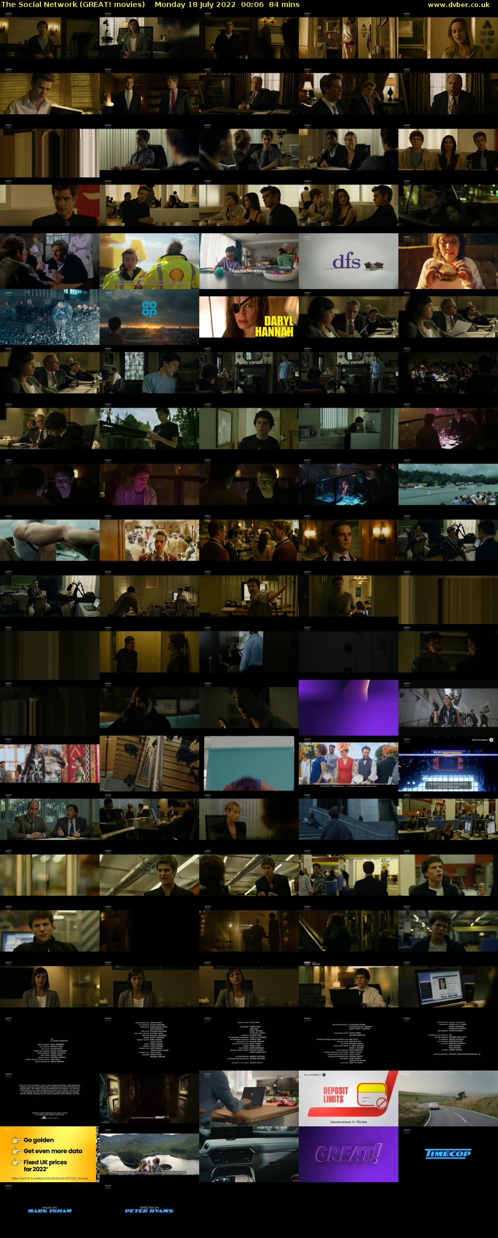 The Social Network (GREAT! movies) Monday 18 July 2022 00:06 - 01:30