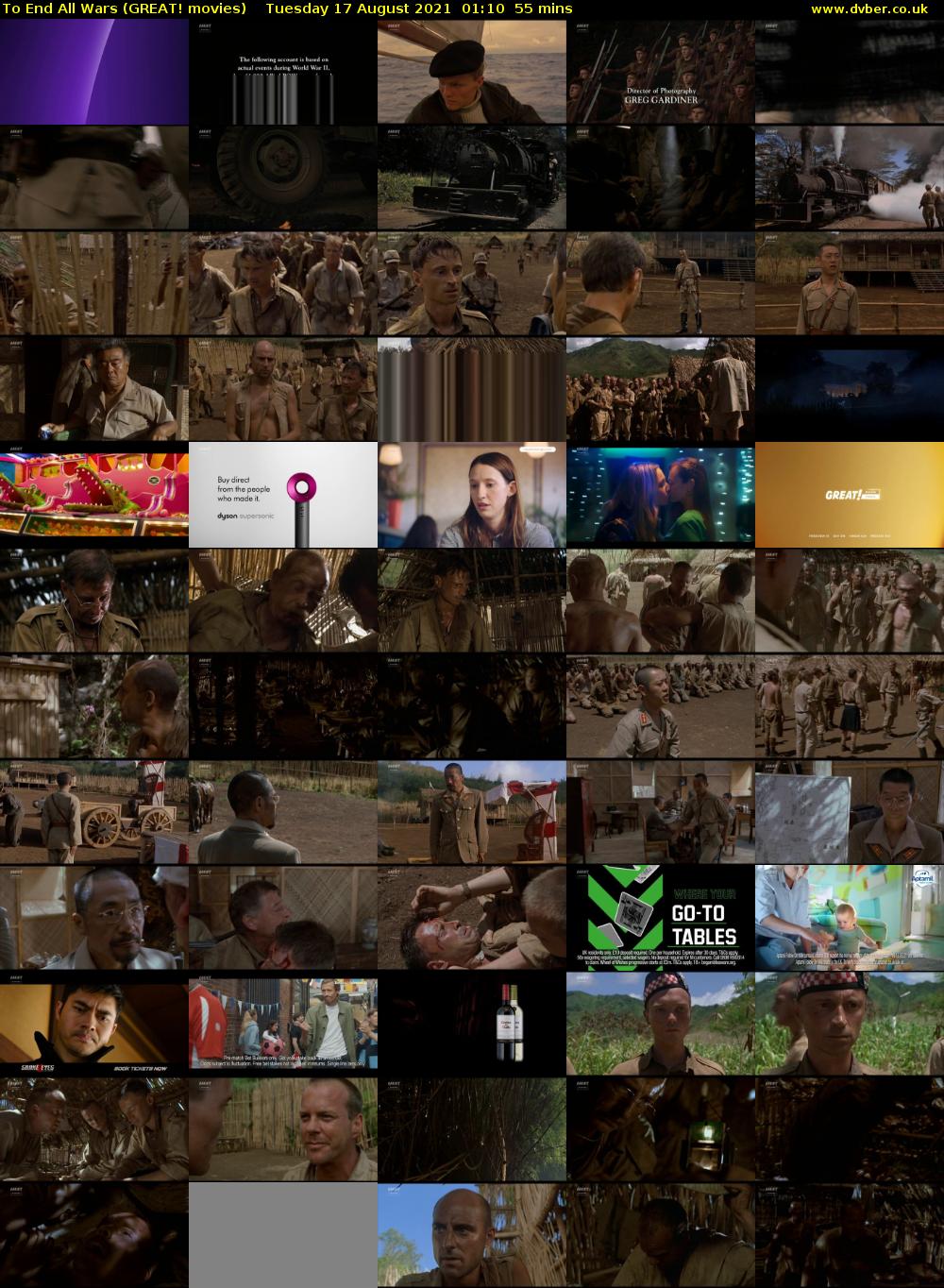 To End All Wars (GREAT! movies) Tuesday 17 August 2021 01:10 - 02:05