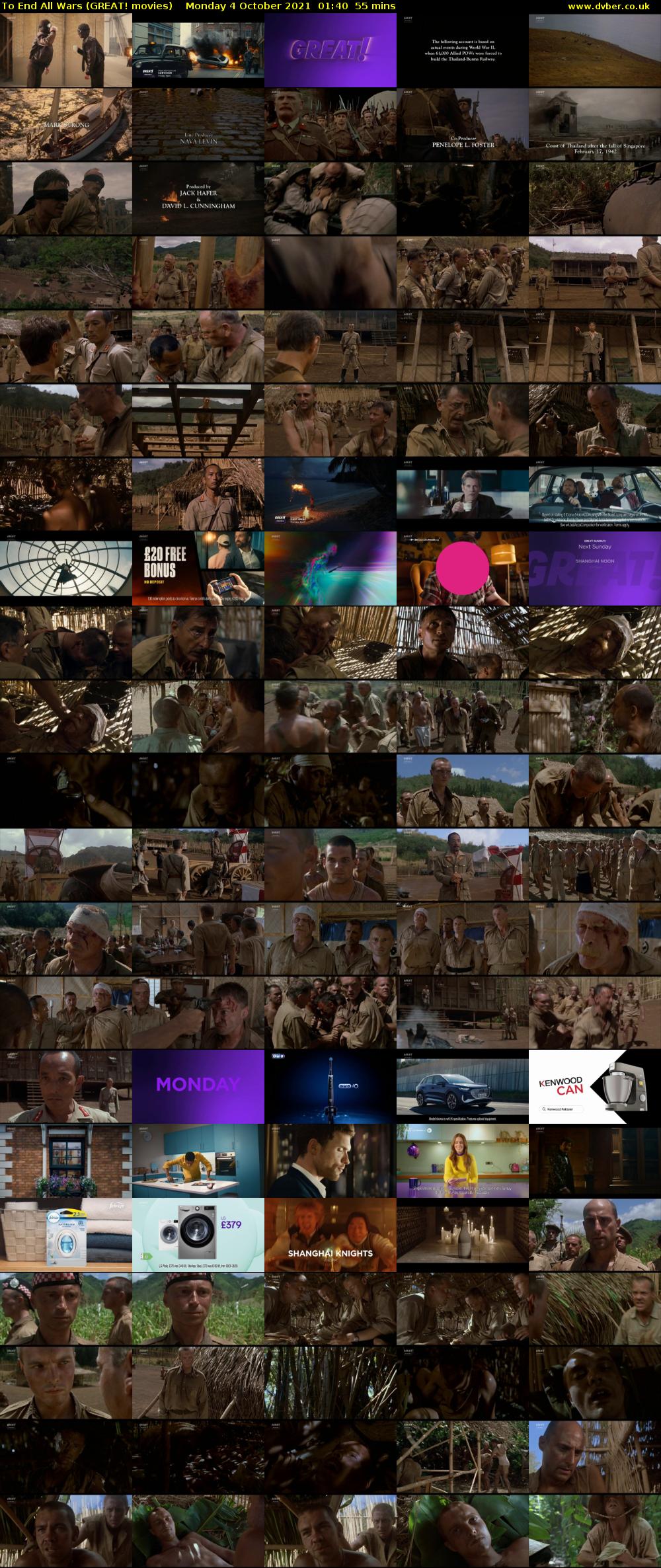 To End All Wars (GREAT! movies) Monday 4 October 2021 01:40 - 02:35
