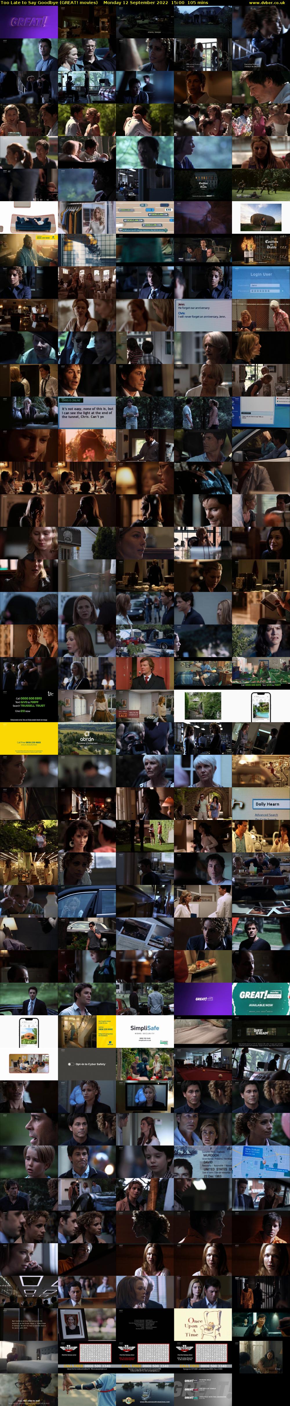 Too Late to Say Goodbye (GREAT! movies) Monday 12 September 2022 15:00 - 16:45