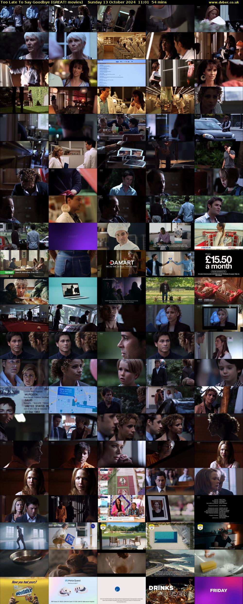 Too Late to Say Goodbye (GREAT! movies) Sunday 13 October 2024 11:01 - 11:55