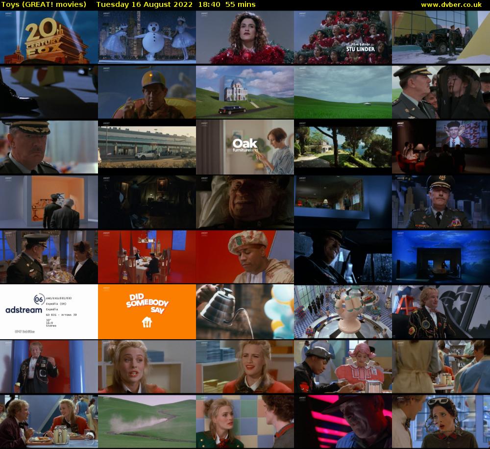 Toys (GREAT! movies) Tuesday 16 August 2022 18:40 - 19:35