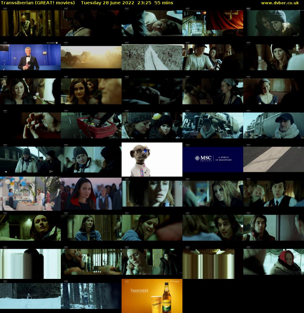 Transsiberian (GREAT! movies) Tuesday 28 June 2022 23:25 - 00:20