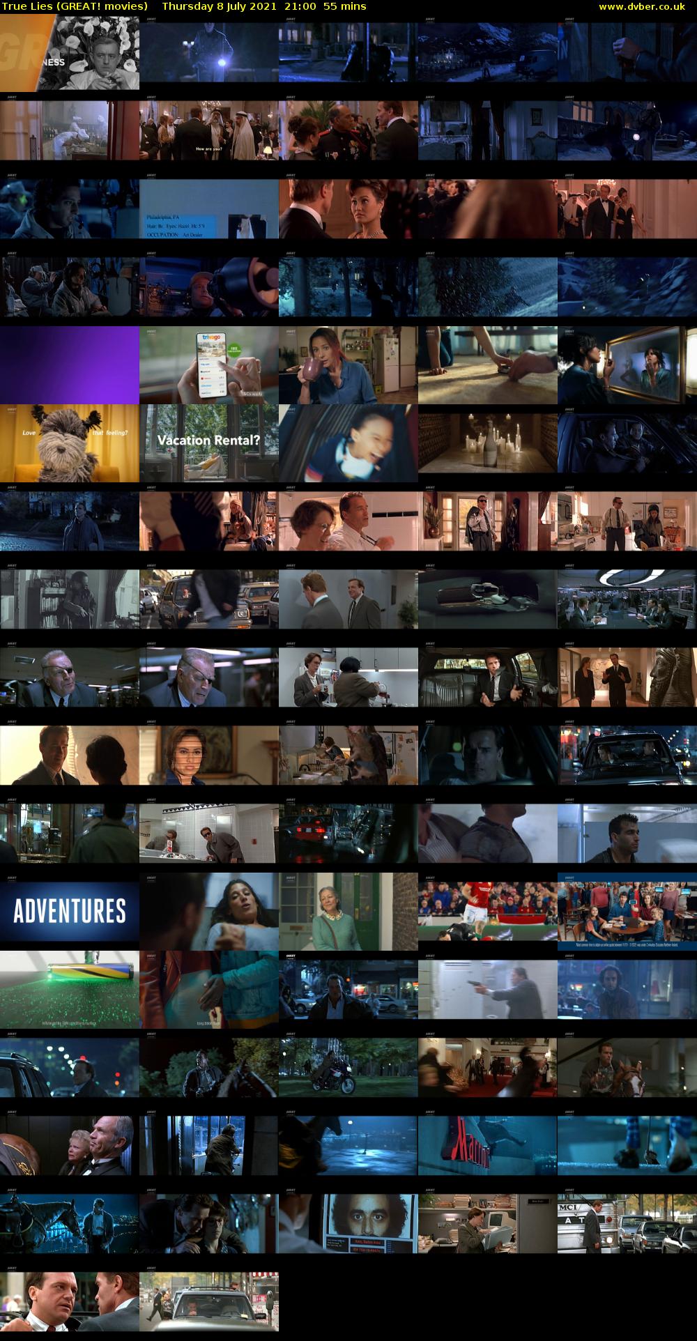 True Lies (GREAT! movies) Thursday 8 July 2021 21:00 - 21:55