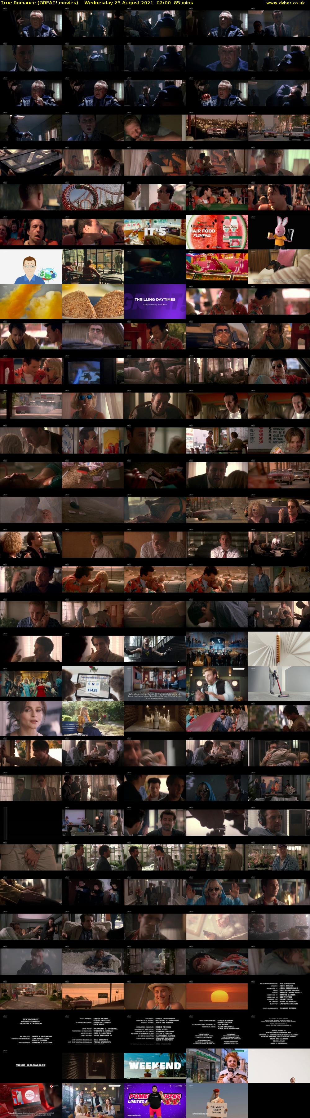 True Romance (GREAT! movies) Wednesday 25 August 2021 02:00 - 03:25