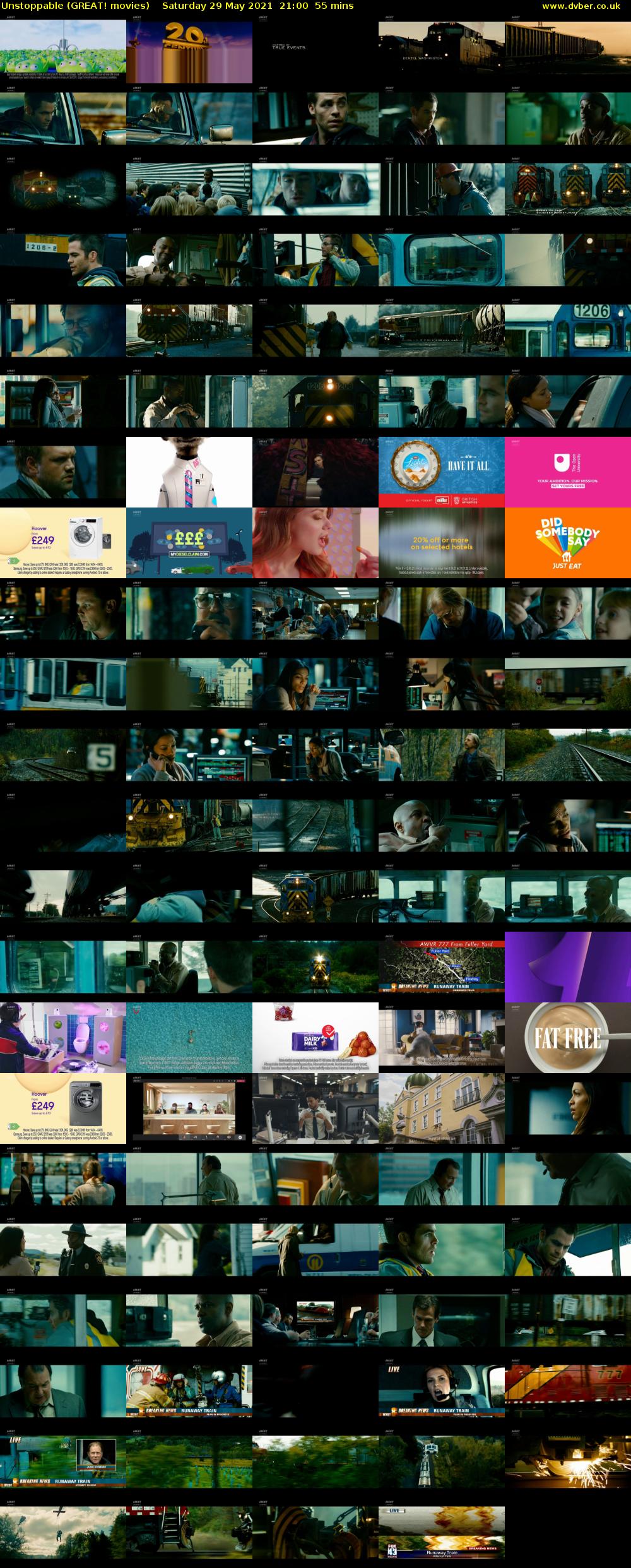 Unstoppable (GREAT! movies) Saturday 29 May 2021 21:00 - 21:55