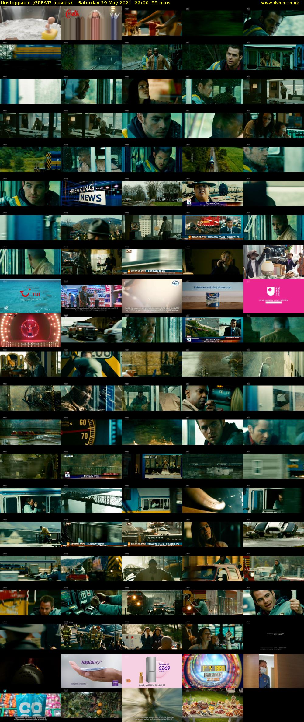 Unstoppable (GREAT! movies) Saturday 29 May 2021 22:00 - 22:55