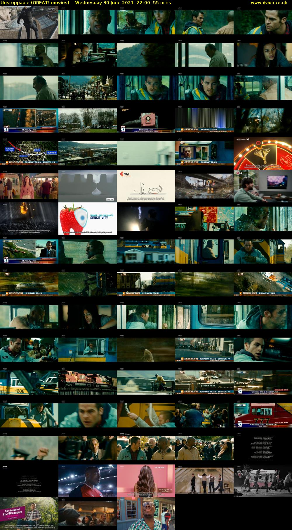 Unstoppable (GREAT! movies) Wednesday 30 June 2021 22:00 - 22:55