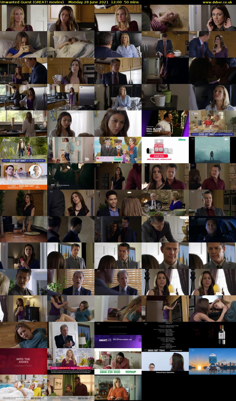 Unwanted Guest (GREAT! movies) Monday 28 June 2021 12:00 - 12:50