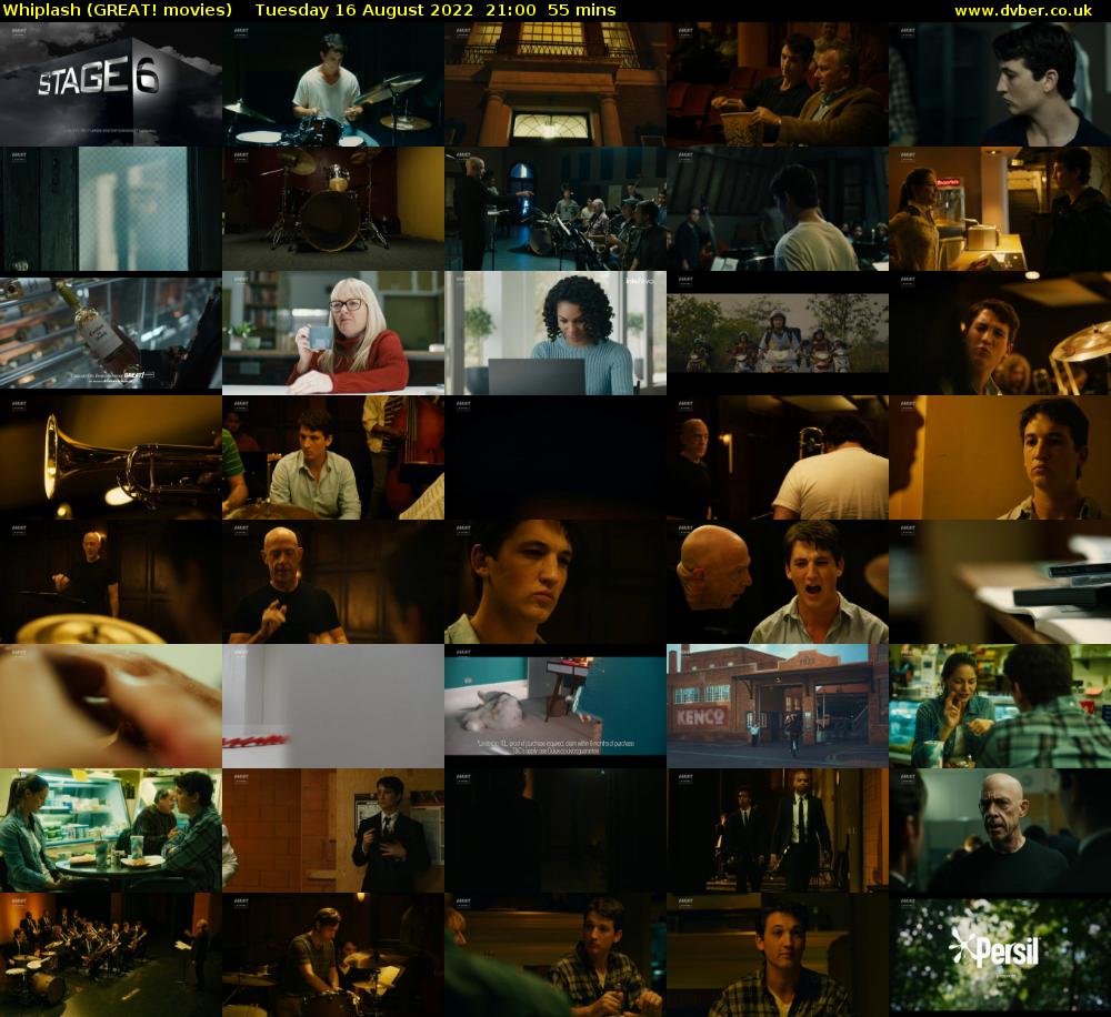 Whiplash (GREAT! movies) Tuesday 16 August 2022 21:00 - 21:55