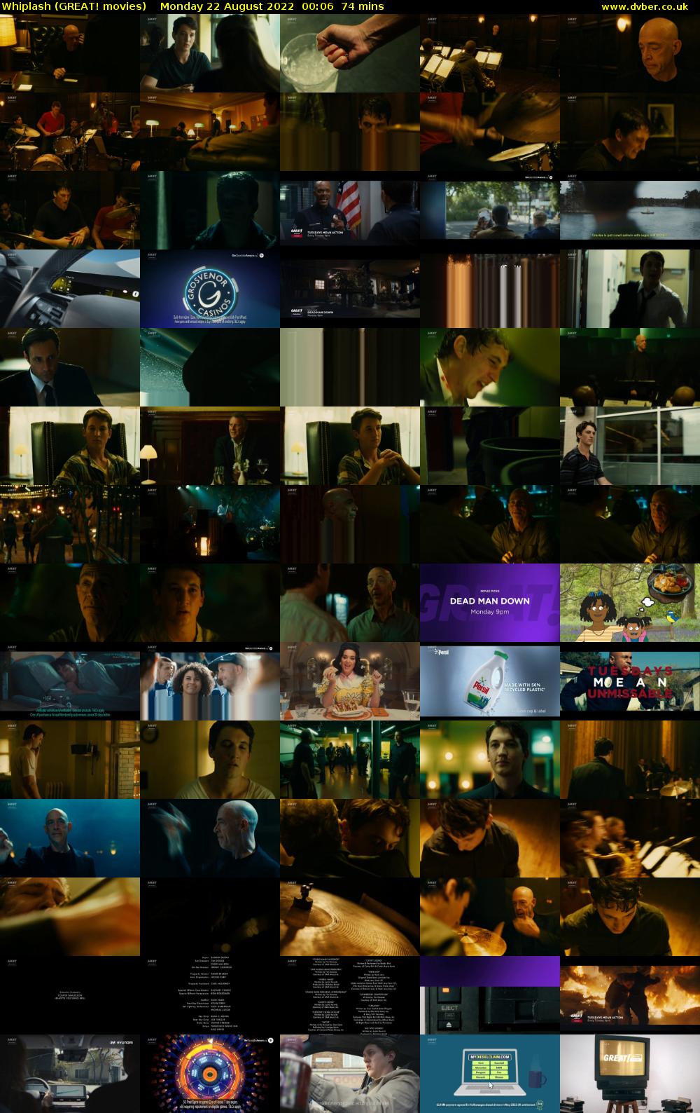 Whiplash (GREAT! movies) Monday 22 August 2022 00:06 - 01:20