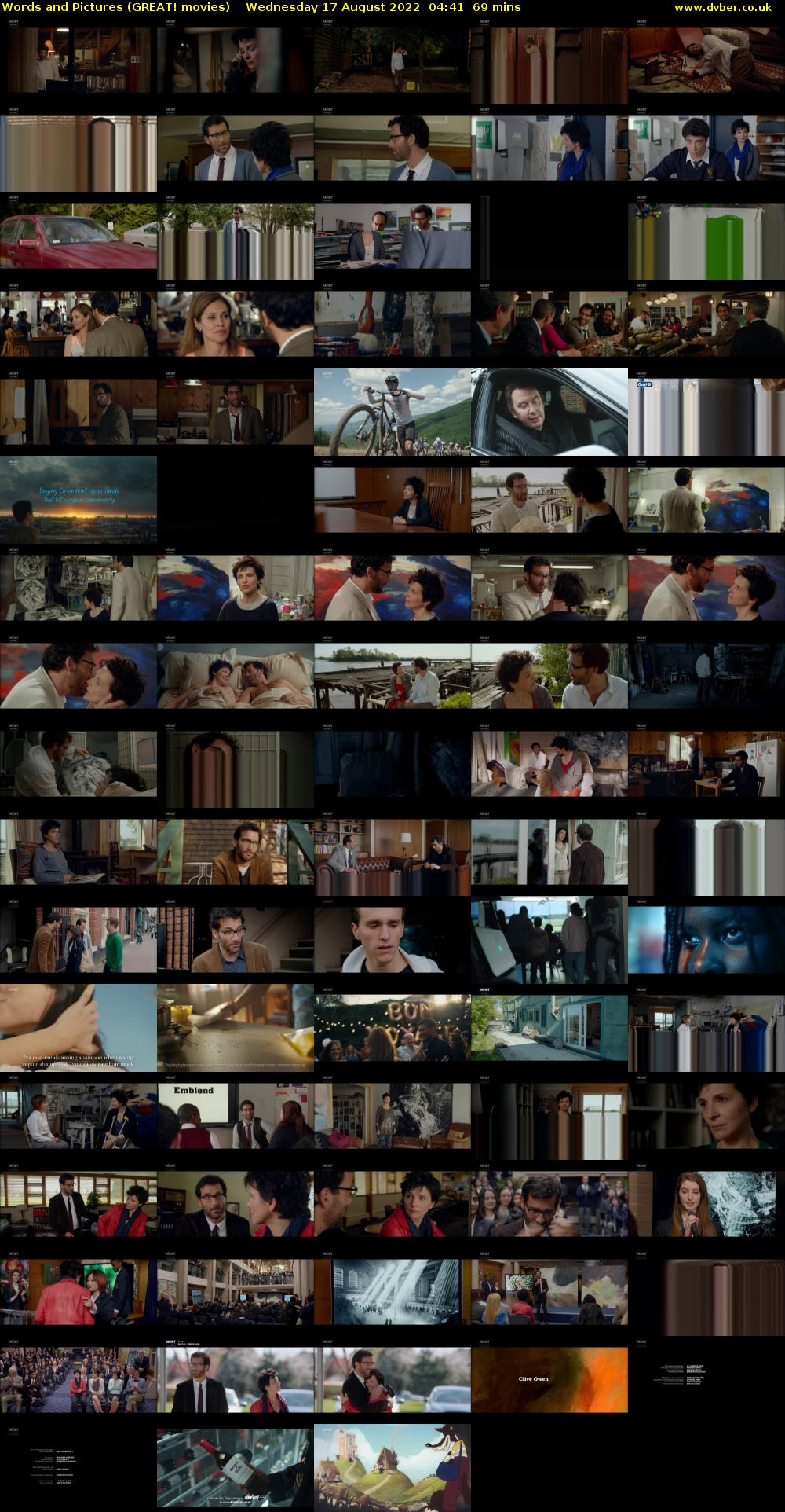 Words and Pictures (GREAT! movies) Wednesday 17 August 2022 04:41 - 05:50