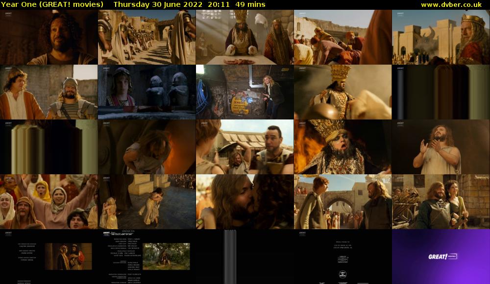 Year One (GREAT! movies) Thursday 30 June 2022 20:11 - 21:00