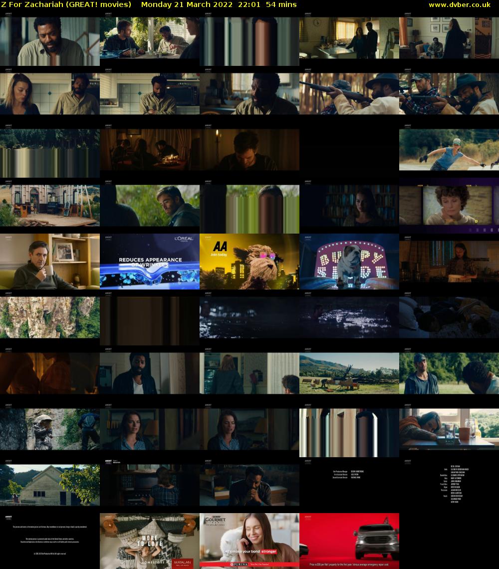 Z For Zachariah (GREAT! movies) Monday 21 March 2022 22:01 - 22:55