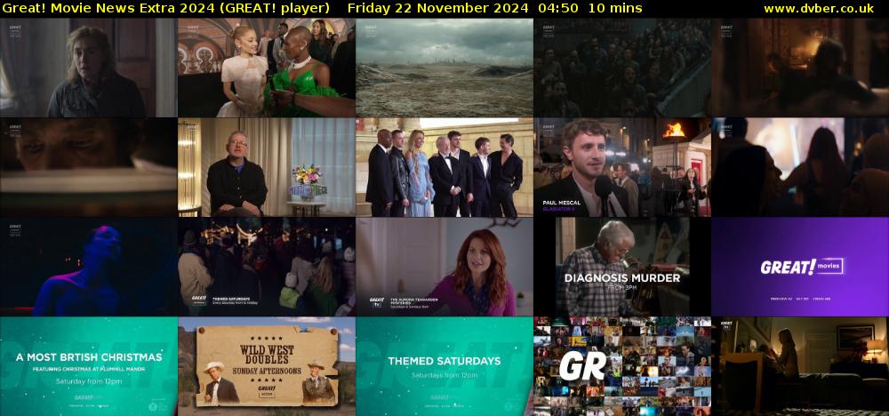 Great! Movie News Extra 2024 (GREAT! player) Friday 22 November 2024 04:50 - 05:00