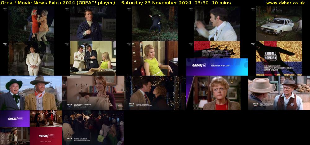 Great! Movie News Extra 2024 (GREAT! player) Saturday 23 November 2024 03:50 - 04:00