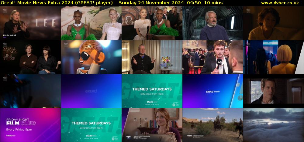 Great! Movie News Extra 2024 (GREAT! player) Sunday 24 November 2024 04:50 - 05:00