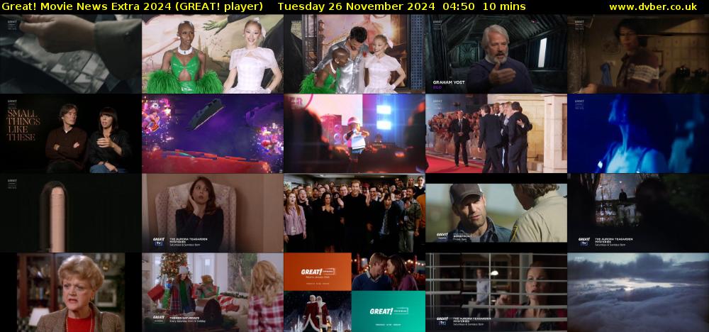 Great! Movie News Extra 2024 (GREAT! player) Tuesday 26 November 2024 04:50 - 05:00