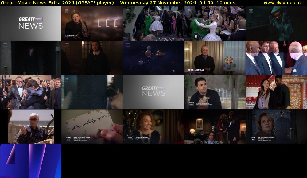 Great! Movie News Extra 2024 (GREAT! player) Wednesday 27 November 2024 04:50 - 05:00