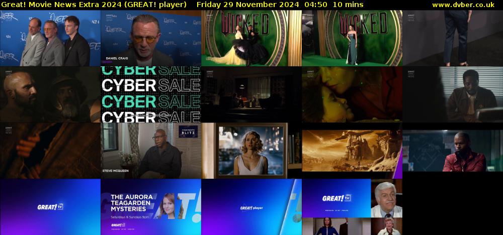 Great! Movie News Extra 2024 (GREAT! player) Friday 29 November 2024 04:50 - 05:00