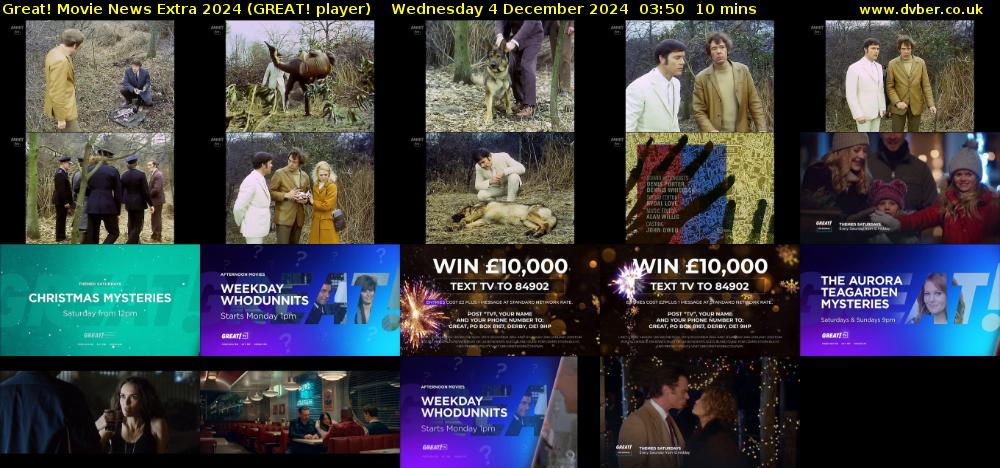 Great! Movie News Extra 2024 (GREAT! player) Wednesday 4 December 2024 03:50 - 04:00