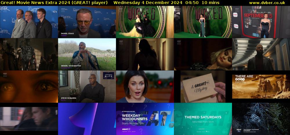 Great! Movie News Extra 2024 (GREAT! player) Wednesday 4 December 2024 04:50 - 05:00