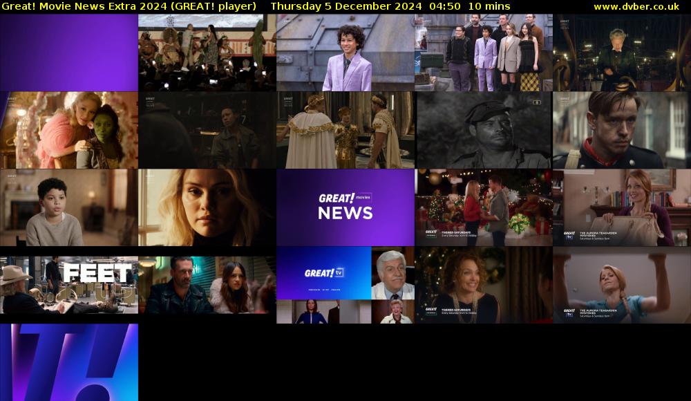 Great! Movie News Extra 2024 (GREAT! player) Thursday 5 December 2024 04:50 - 05:00