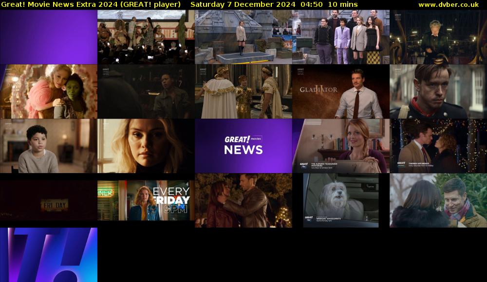 Great! Movie News Extra 2024 (GREAT! player) Saturday 7 December 2024 04:50 - 05:00