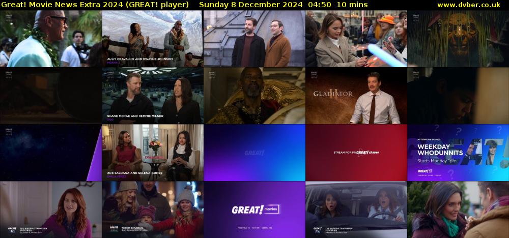 Great! Movie News Extra 2024 (GREAT! player) Sunday 8 December 2024 04:50 - 05:00